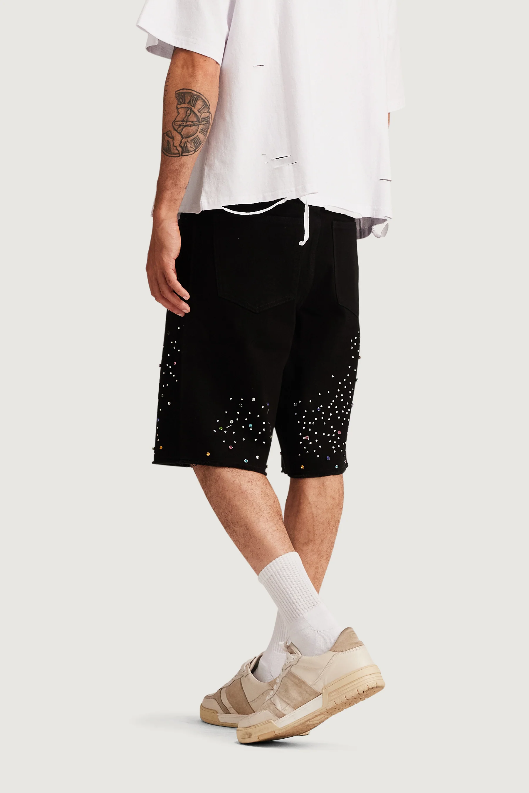 Bowie Denim Shorts (Black) - Image 7