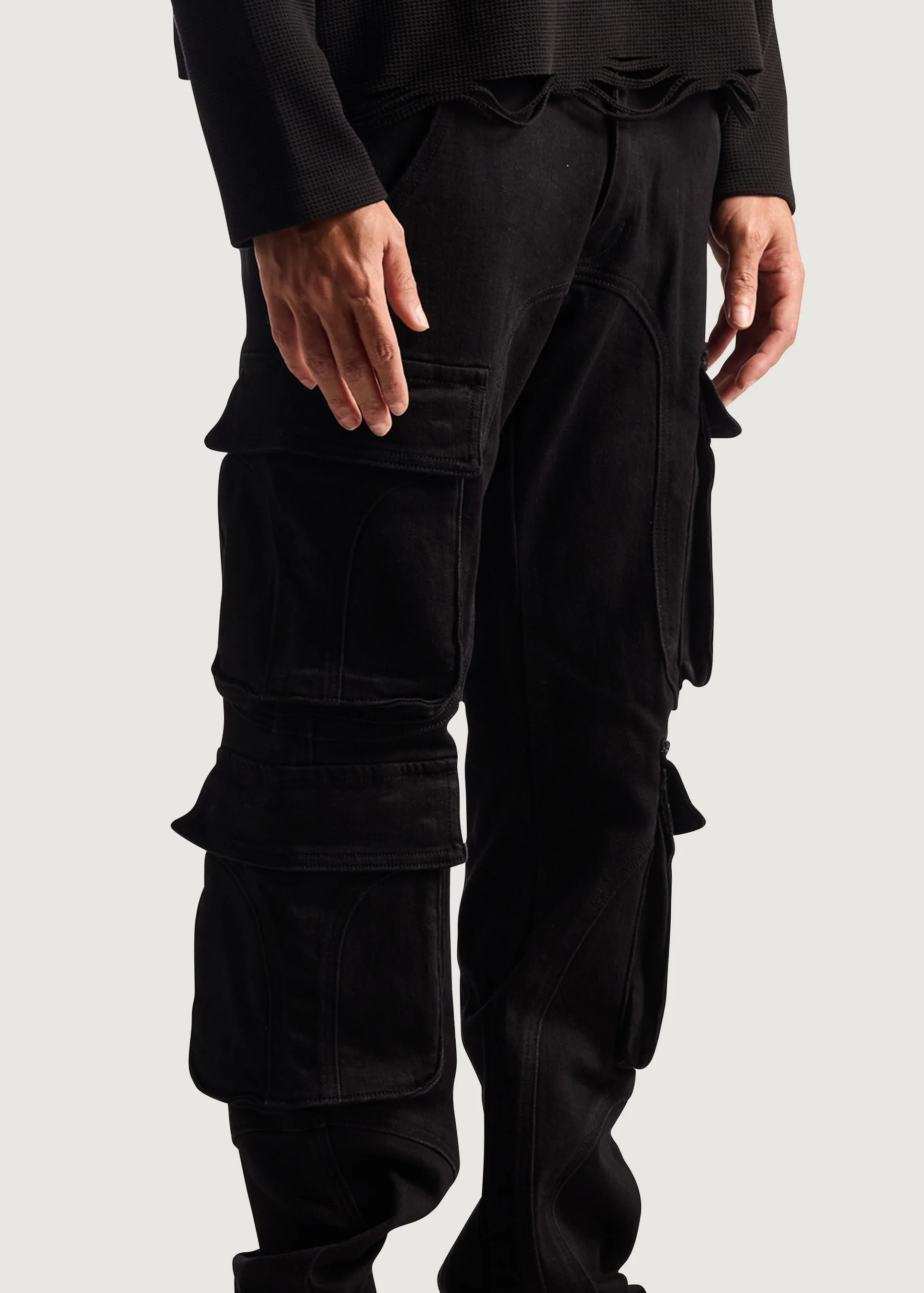 Recon Cargo Denim (Black) - Image 4